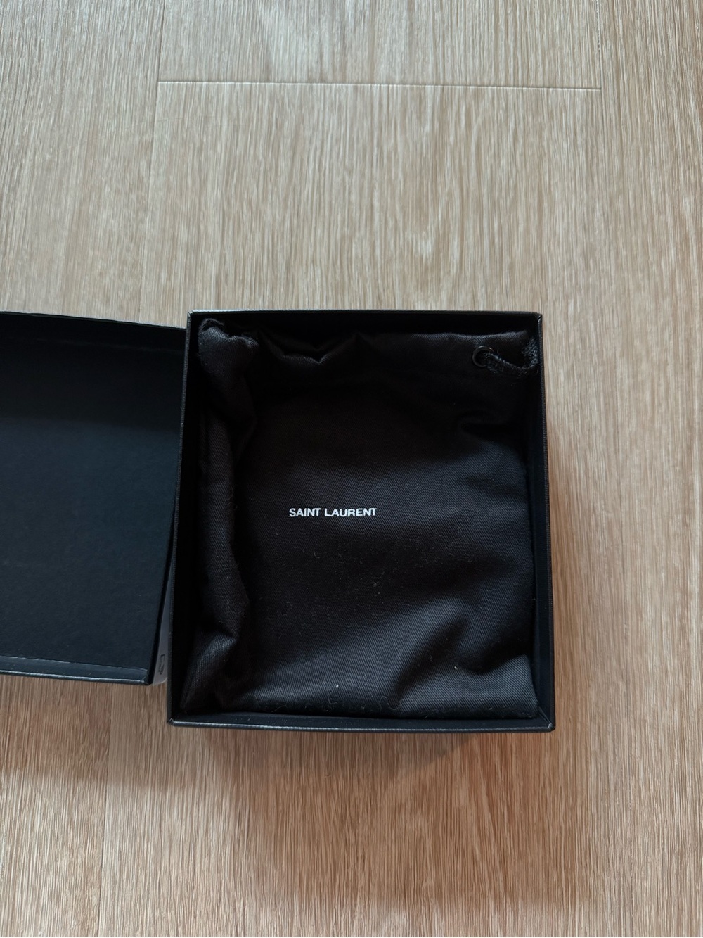 Saint Laurent Black Grained Leather Cassandre Card Case with Gold YSL Monogram - Picture 6 of 8